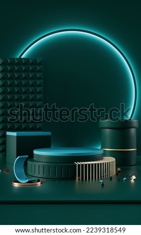 Creative drawing of 3D rendering background simulation scene product display 