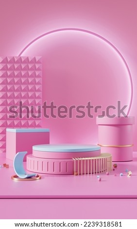 Creative drawing of 3D rendering background simulation scene product display 