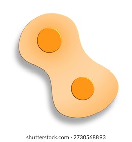 Creative egg illustration featuring two connected yolks in a modern fluid style
