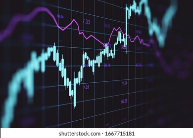 Creative Forex Chart Backround With Lines. Finance And Trade Concept. 3D Rendering