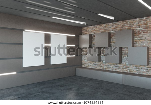 Creative\
futuristic garage interior with empty banner and illuminated walls.\
Design concept. Mock up, 3D Rendering\
