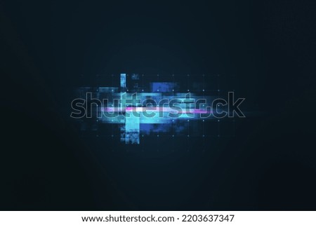 Creative glowing big data glitch background. Unique Design Abstract Digital Pixel Noise Glitch Error Video Damage. 3D Rendering