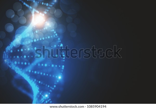 Creative Glowing Blurry Blue Dna Wallpaper Stock Illustration ...