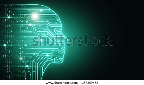 Creative Glowing Circuit Head Outline Ai Stock Illustration 1358359658