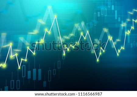 Creative glowing forex chart background. Future and finance concept. 3D Rendering 