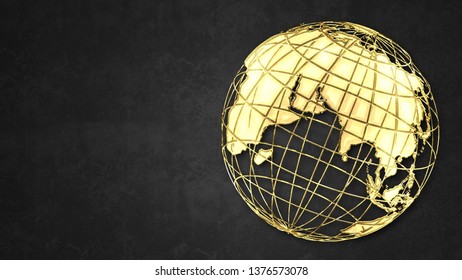 Creative gold map of the world.