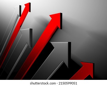 Creative graph arrows moving background. Abstract geometric design. 3d render