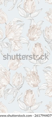 Creative Hand Drawn Flower and Scroll Pattern Artworks