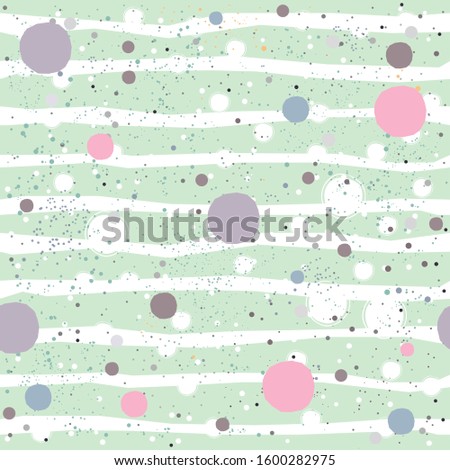 Creative Hand Drawn Seamless Pattern with Pink Balls.Great for wedding cards, postcards, t-shirts, bridal invitations, brochures, posters, gift wrapping, wall art, wallpapers, etc.