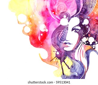 Creative hand painted fashion illustration - Powered by Shutterstock