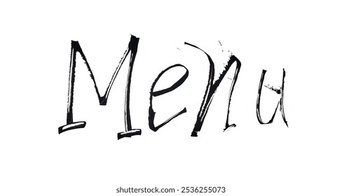 Creative handwritten menu design in bold black ink on clean white background for modern cafes and restaurants. - Powered by Shutterstock