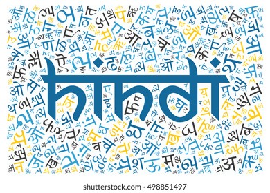 creative Hindi alphabet texture background - high resolution