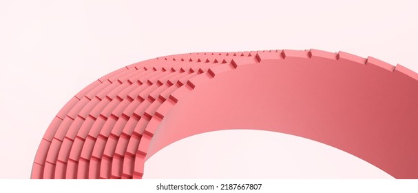 Creative Idea. Abstract Background And Digital Curve Design For Success And Metaverse Innovation Concept On Red. Copy Space, Digital, Software, Wireless Data, Banner, Website -3d Rendering