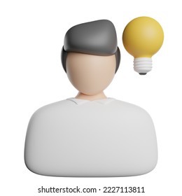Creative Idea Bulb 3D Rendering Illustration