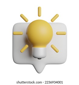 Creative Idea Bulb 3d rendering illustration