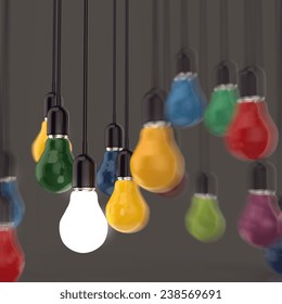 Creative Idea Leadership Concept Light Bulb Stock Illustration ...