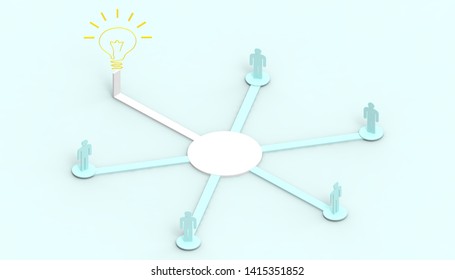 Creative idea light bulb and Road thought Concept Inspiration business art style and modern Blue paste background - 3D rendering