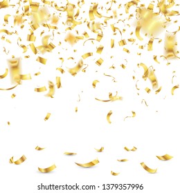 Realistic Falling Golden Confetti Isolated On Stock Vector (Royalty ...