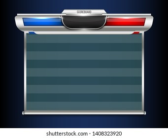 Creative illustration digital scoreboard broadcast graphic isolated on background. Art design lower thirds template. Abstract concept soccer, football, basketball, futsal element - Powered by Shutterstock