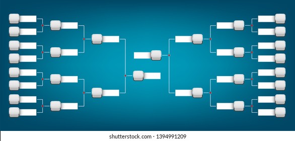 Creative illustration of playoffs schedule with two conference blank template isolated on background. Art design championship bracket. Abstract graphic tournament, cup, element - Powered by Shutterstock