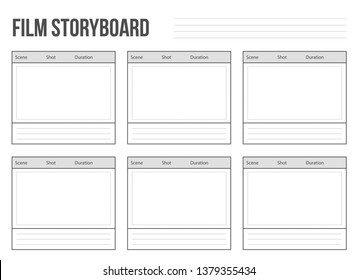 Creative illustration of professional film storyboard mockup isolated on background. Art design movie story board layout template. Abstract concept graphic shot and scene element - Powered by Shutterstock