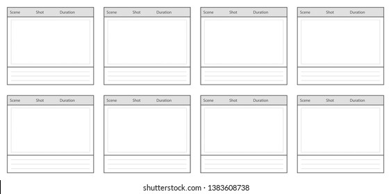 Creative illustration of professional film storyboard mockup isolated on background. Art design movie story board layout template. Abstract concept graphic shot and scene element - Powered by Shutterstock