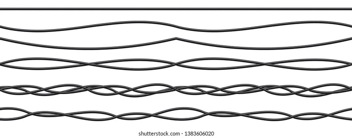Creative Illustration Of Realistic Electrical Wires Flexible Network, Connection Industrial Power Energy Cables Isolated On Background. Art Design. Abstract Concept Graphic Element
