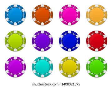 Illustration Nine Colorful Poker Chips On Stock Vector (Royalty Free ...