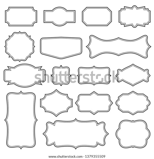 Creative\
illustration set of decorative vintage frames isolated on\
background. Art design border labels. Blank frames template.\
Abstract concept graphic retro\
element
