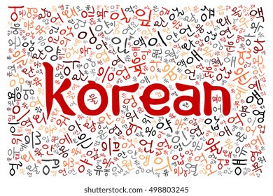 creative Korean alphabet texture background - high resolution