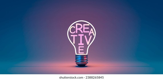 Creative light bulb concepts backgrounds, 3d rendering