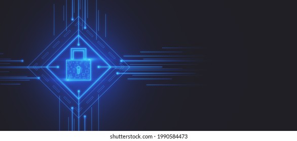 Creative Lock Interface On Blue Background Stock Illustration ...