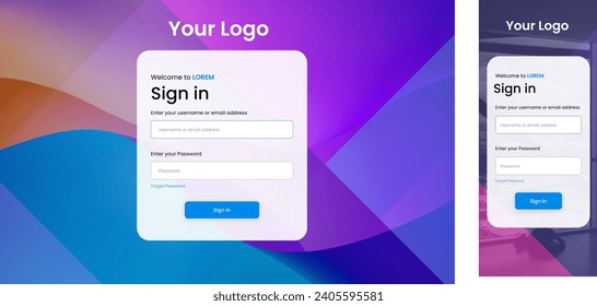 Creative login template . Vector illustration concepts of web page design for website and mobile website development.