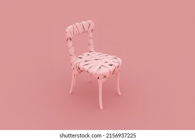 Creative Lounge Chair Isolated On Pink Background, 3D Rendering.