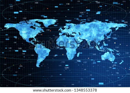 Creative Map Candlestick Forex Index Connection Stock Illustration - 