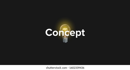 Creative and modern Concept text with light bulb