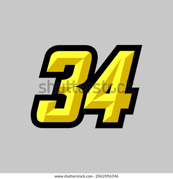 Creative modern logo\
design racing number\
34