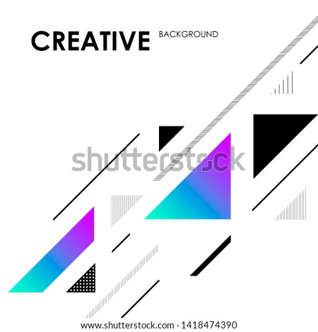 Creative pattern with lines and triangles in blue style
