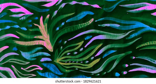 Creative Poster. Sketch Backdrop. Rainbow Traditional Paint with Cold Stripe. Abstract Hipster Template. Colorful Creative Poster. Green and Black Ethnic Doodle.
