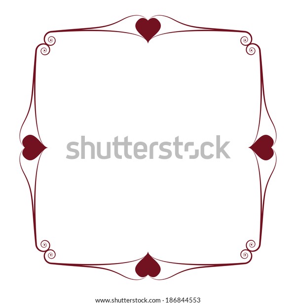 Creative red frame with\
heart.