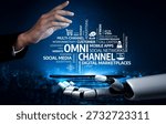 A creative representation of a robotic hand reaching for a smartphone showcasing concepts of omni channel marketing and digital marketplaces in a high-tech business environment. Tessel