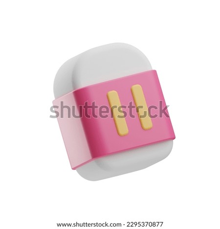 creative tools rubber eraser 3d illustration