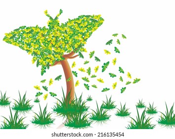 Creative tree with butterflies