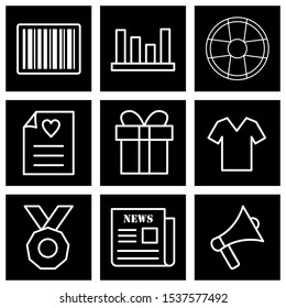 creative universal icon set of 9 