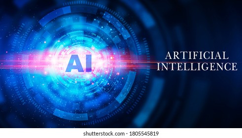 Creative Website Banner Ai Technology Abstract Stock Illustration ...