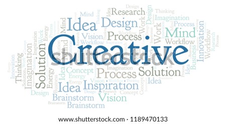 Creative word cloud, made with text only.