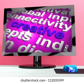 Creative Word On Computer Represents Innovative Ideas