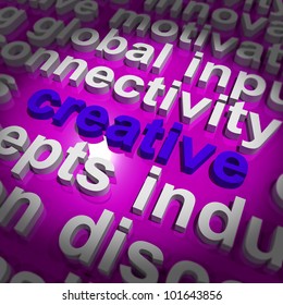Creative Word Representing Innovative Ideas Or Imagination