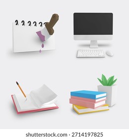 Creative workspace with tools for writing and design in a simple layout