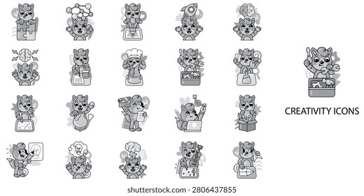 Creativity simple New concept 24 Grew color icons set .Vector illustration.